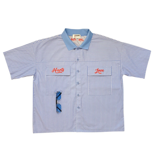 Striped 'yaHmL' Work Shirt